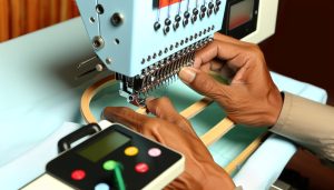 prepare embroidery machine setup